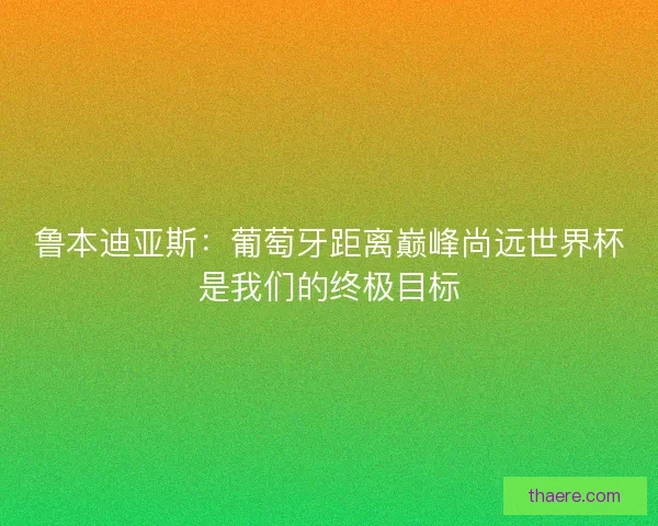 鲁本迪亚斯：葡萄牙距离巅峰尚远世界杯是我们的终极目标