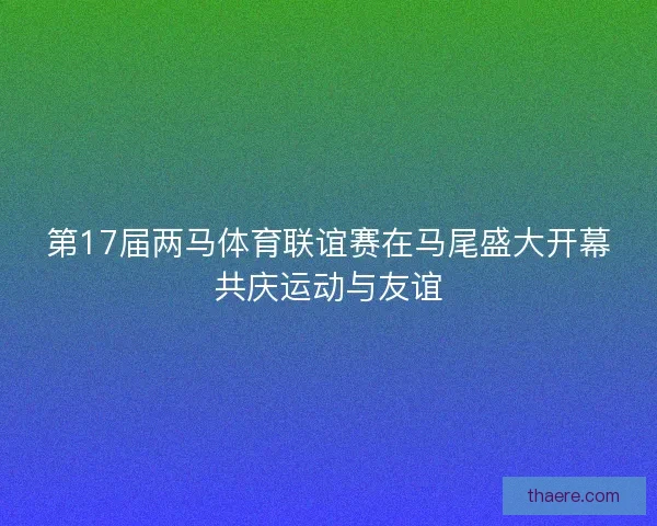 第17届两马体育联谊赛在马尾盛大开幕共庆运动与友谊